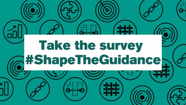 Promotional image which reads Take the survey, #Shape the Guidance